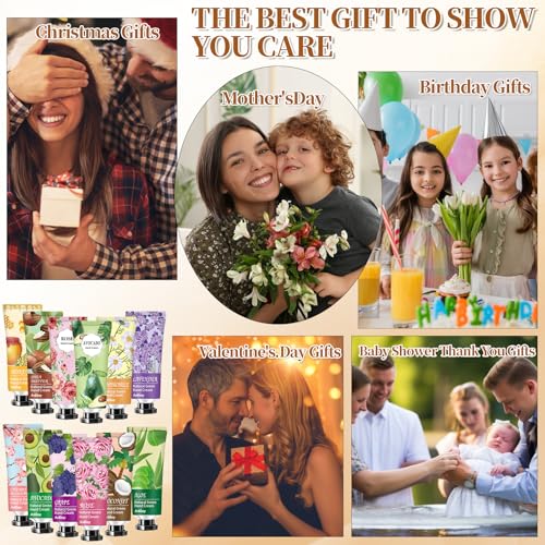 12 Pack Hand Cream for Dry Cracked Hands,Stocking Stuffers for Women,Teengirls,Christmas Small Gifts, Natural Hand Lotion Travel Size,Bridesmaid Gifts;Teacher Appreciation Gifts