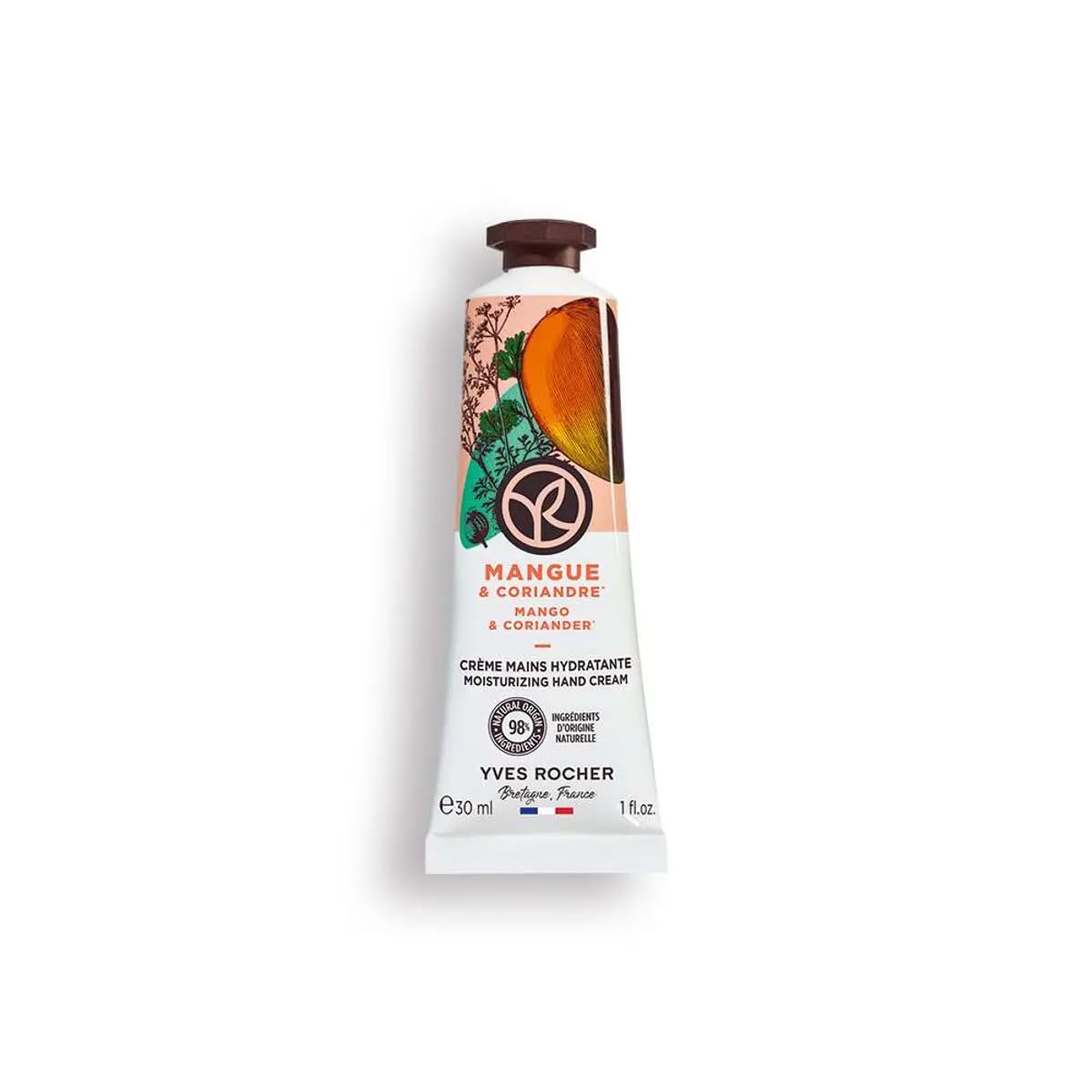 Yves Rocher Raspberry Peppermint Hand Cream - 30ml Moisturizer for Soft Skin