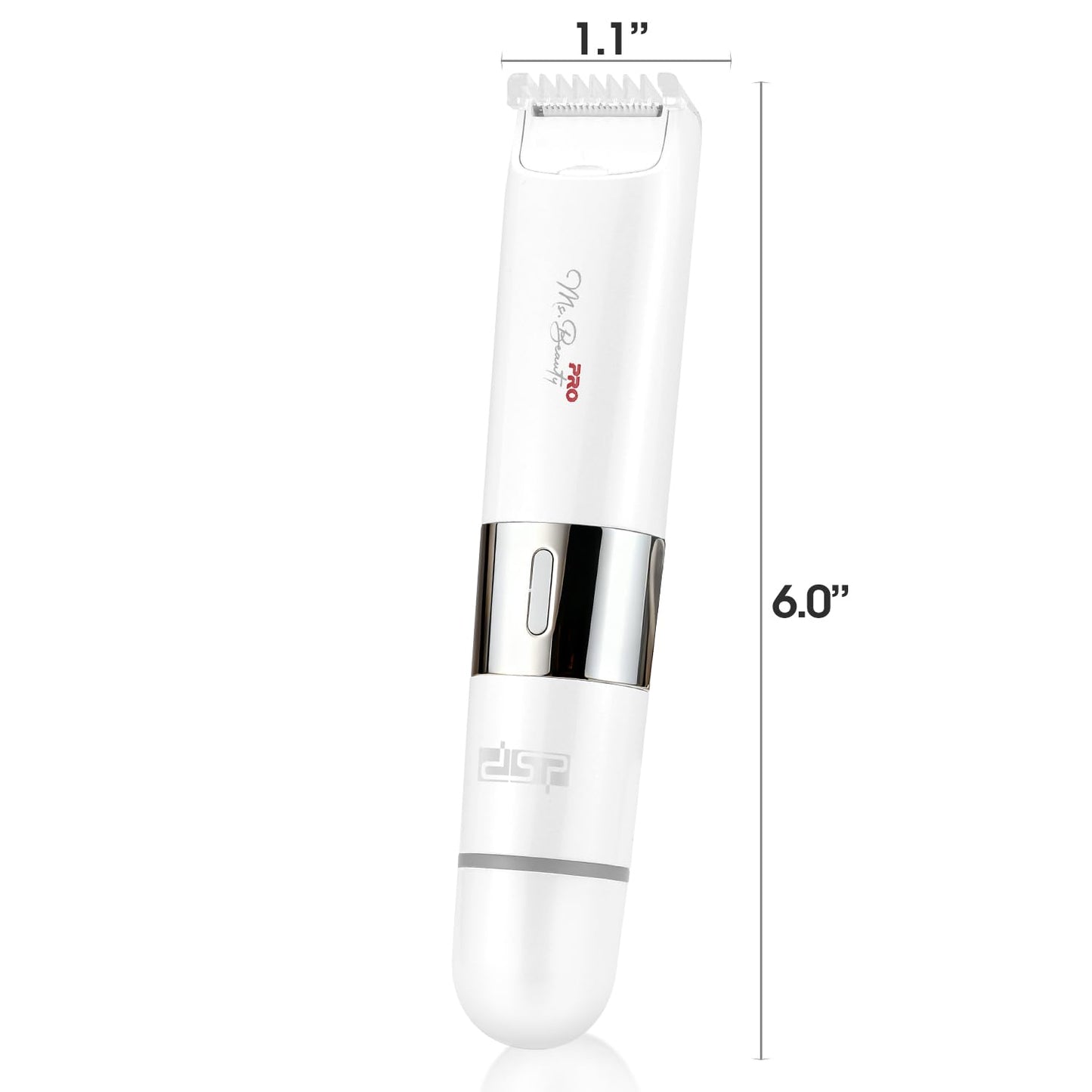 DSP Bikini Trimmer for Women, 2-in-1 Dual Head Electric Shaver for Pubic Hair & Body, Waterproof Painless Ladies Razor with Light, Underarm Leg Arm Face Trimmer