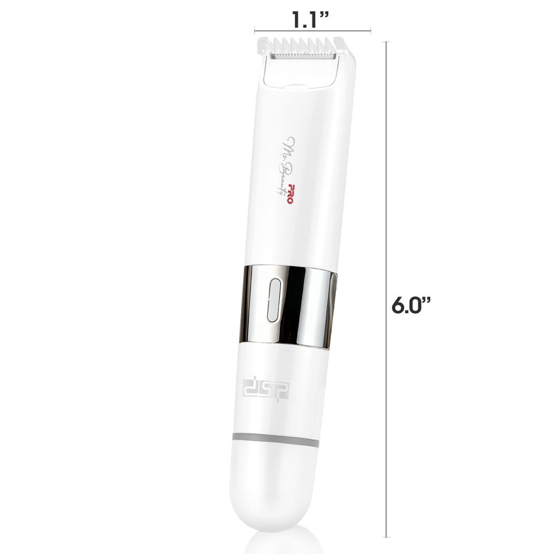 DSP Bikini Trimmer for Women, 2-in-1 Dual Head Electric Shaver for Pubic Hair & Body, Waterproof Painless Ladies Razor with Light, Underarm Leg Arm Face Trimmer
