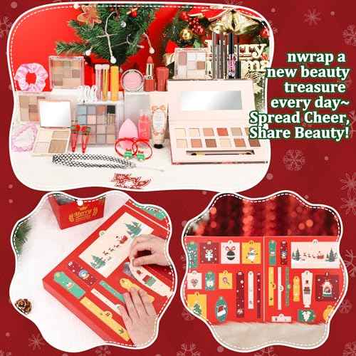 Ponhey Makeup Advent Calendar 2025,24 Days Christams Advent Beauty Calendar,Countdown Calendar For Girls Teens Women Adult,Xmas Holiday Beauty & Cosmetic Surprise Gift