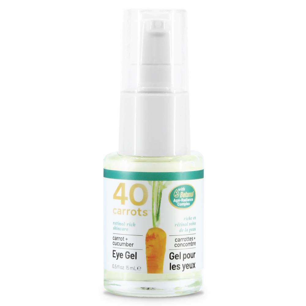 40 Carrots Carrot & Cucumber Eye Gel with Retinol for All Skin Types - Smooths Fine Lines & Reduces Wrinkles, Crow's Feet, Dark Circles, Under Eye Bags | Paraben Free (0.5 fl oz) (Pack of 2)