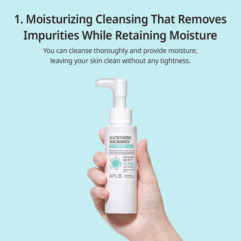 APLB Glutathione Niacinamide Cleansing Oil | LIPO GLUTA NIAC OIL™ 85.9% 3.55 FL.OZ/Korean Skincare, Makeup remover for sensitive skin, Moisturize, Blackhead care