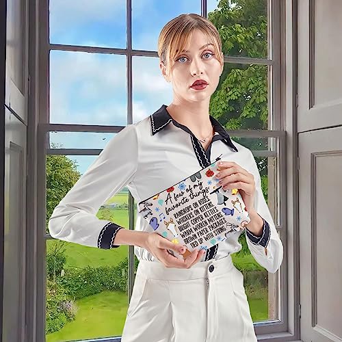 WCGXKO Music Inspired Musical Gift Music Name List Make Up Zipper Bag For Theratry Musical Fans (A few whi)