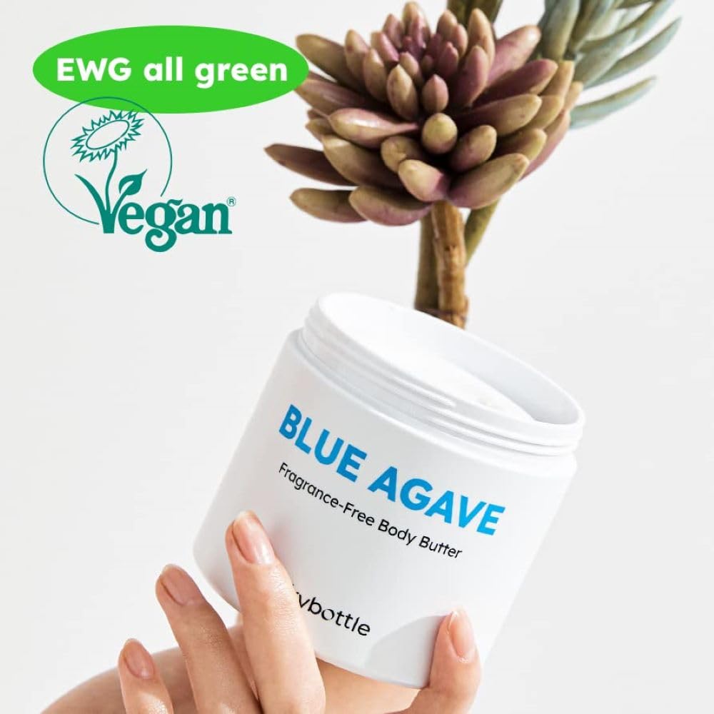 Fragrance-Free Blue Agave Body Butter - Moisture Repair Cream with Hyaluronic Acid | Vegan Body Care for All, 9.8 Fl. Oz