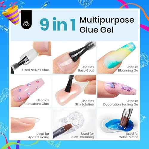Beetles Gel Nail Extension Kit Almond Shape, Easy 9 in 1 Glue Uv Led Set Etch X Nail Tips Short Almond Half Matte Tips, Gift for Women & Girls, 504 pcs