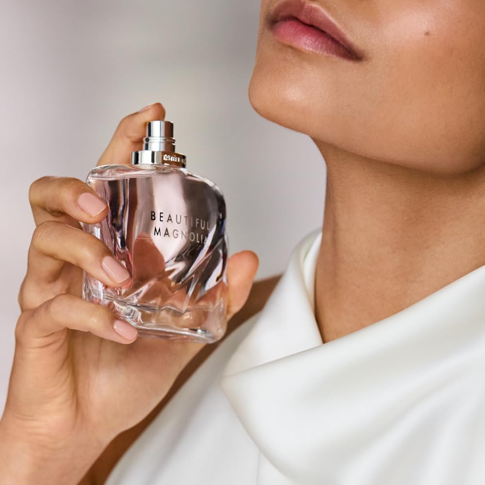 Estée Lauder Beautiful Magnolia Eau de Parfum Spray with Notes of Lush Magnolia, Solar Gardenia, Warm Woods & Luminous Musk | Floral Perfume for Women | Perfumes for Women, Travel Size, 0.34 Fl Oz