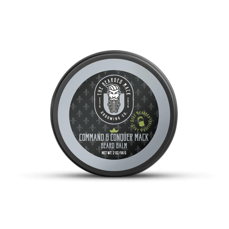 The Bearded Mack Beard Balm - Icy Mack - Eucalyptus, Peppermint, & Tea Tree - Ultra Nourishing Beard Conditioning and Styling - Firm Hold - 2oz