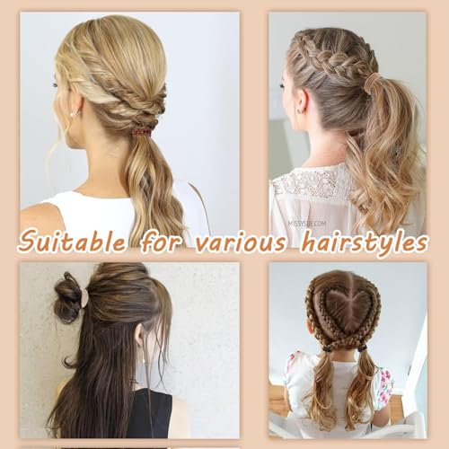 20 PCS Boho Hair Ties, Bracelets Hair Ties for Thick or Thin Hair, 4 Styles Boho Ties for Ponytail Holders, 2.36¡¯¡¯ Hair Ties No-Damage, Chirstmas Gifts, Brown