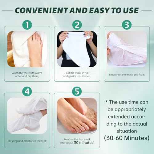 VGO 3 Pack Foot Peeling Mask, Natural Exfoliating Foot Mask, Dead Skin Callus Remover Repair Heels, Smooth Touch Feet, Hydrating Foot Care for Dry Cracked Feet