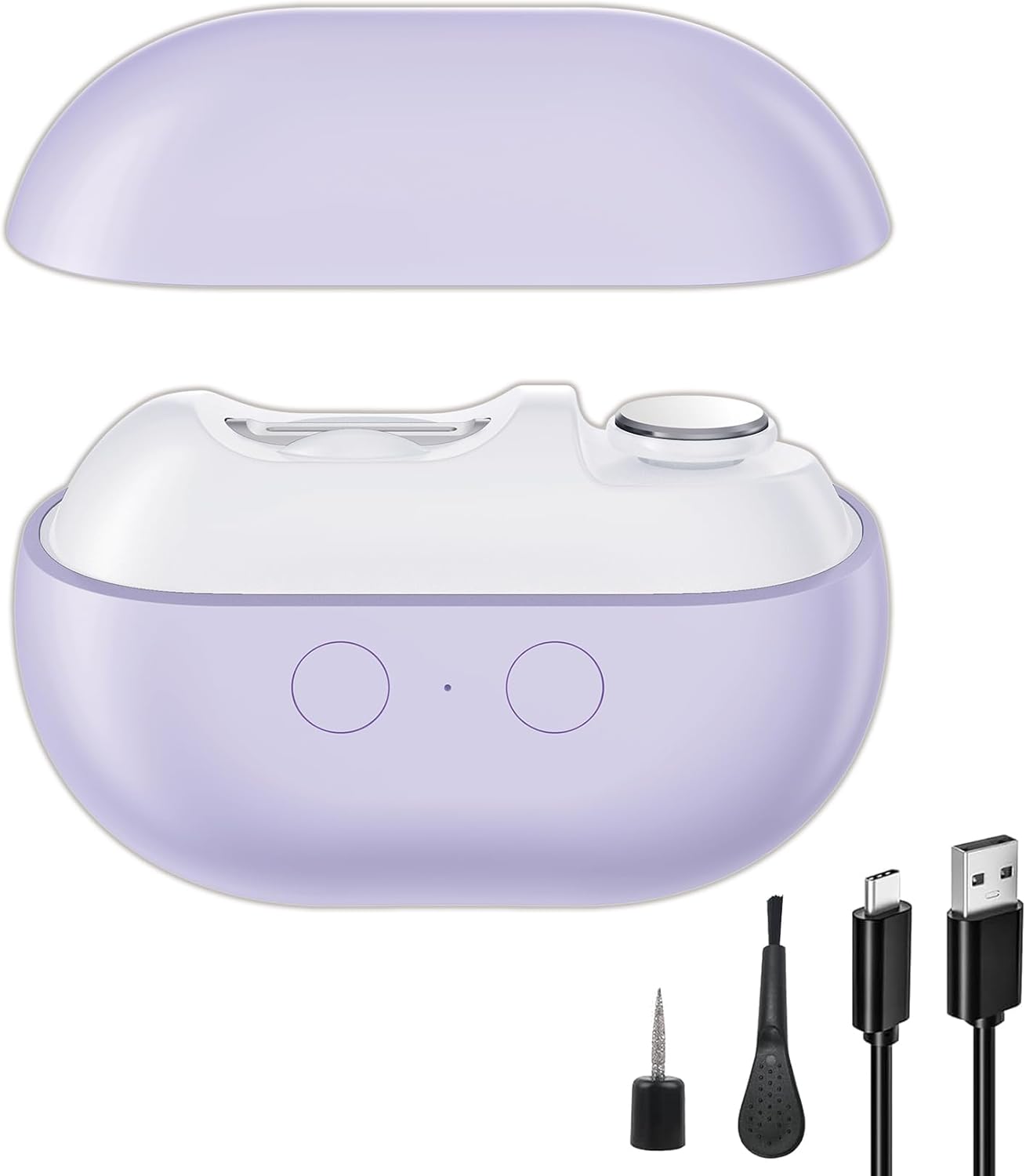 2-in-1 Electric Nail Clipper & Trimmer with LED Light - Dual Speed for All Ages (M8-Pink)