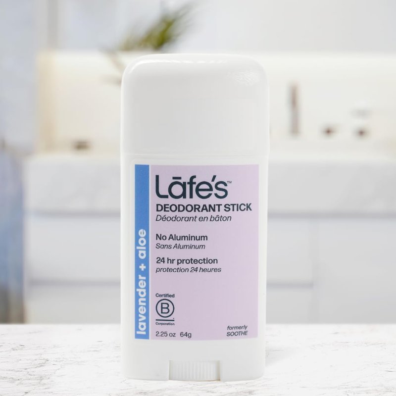 Lafe's Natural Deodorant Stick - Aluminum Free, Paraben Free, 24-Hour Protection | Lavender & Aloe, 2.25oz (3-Pack)