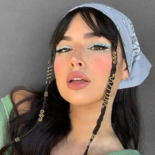 26pcs Gold Hair Accessories for Women Loc Hair Jewelry for Braids Metal Dreadlock Beads Set Snake Hair Clips Decoration Gold