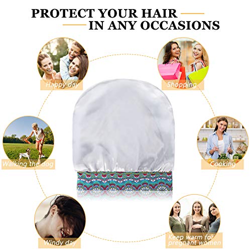 Geyoga 4 Pcs Women's Chemo Hat Slouchy Beanie Cancer Headwear Head Wraps Sleeping Turban Hats Head Scarf for Cancer Patient