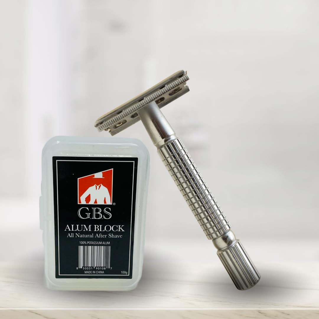 Men's Deluxe Travelling Kit - Butterfly Double Edge Safety Razor, Chrome Brush & Natural Soap | Complete Shaving Set