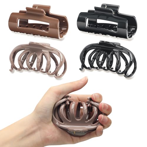 4 Pack Silicone Cloud Claw Clips, Soft & Flexible Cozy Claw Clips, Squishy Hairclips for Thin and Thick, Hair Accessories for Women & Girls(Style 1)