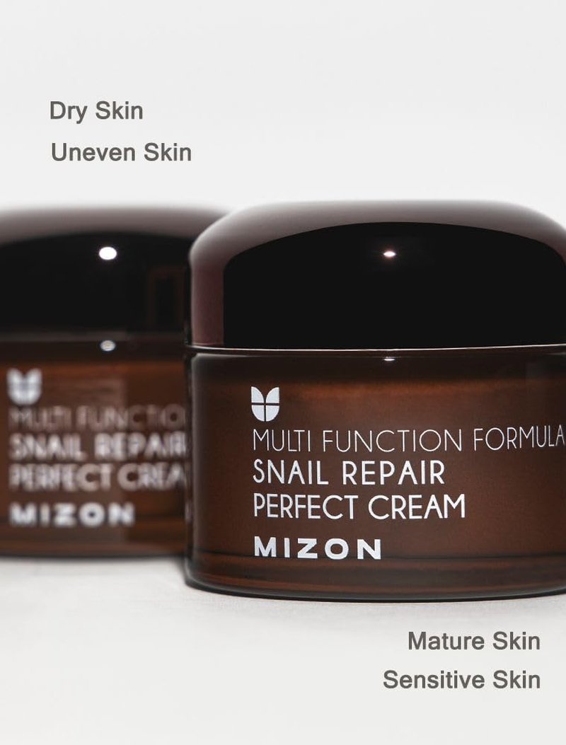 MIZON Snail Repair Perfect Cream, Snail Mucin, Niacinamide, Phyto Mucin, Adenosine, Deep Hydration, Wrinkle-care, Nutrition, Paraben Free, Korean Skin-care (50ml 1.69 fl oz)