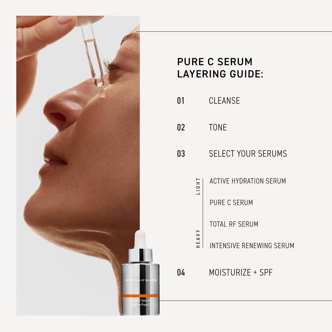 Rodan + Fields Pure C Serum | 10% Ascorbic Acid Vitamin C Formula for Refined-Looking Skin | Antioxidant Support for Daily Skincare | Water-Free Formula | Non-Comedogenic Facial Serum
