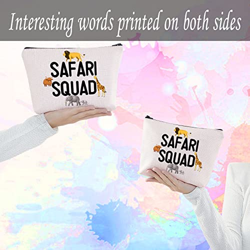 LEVLO Safari Squad Makeup Bag African Safari Trip Wild Animal Lover Travel Zipper Pouch(Safari Squad)