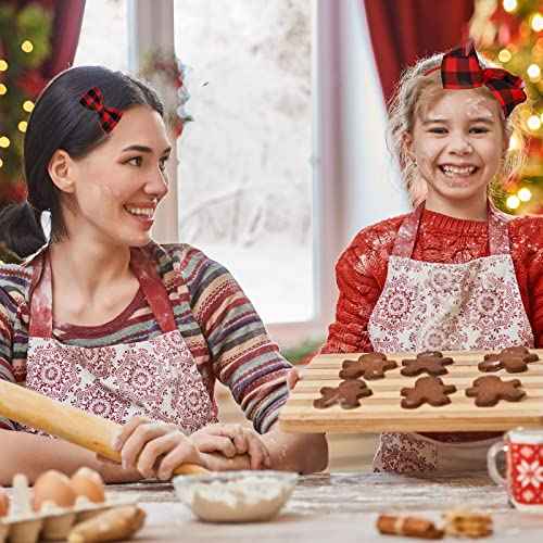 Whaline 9Pcs Christmas Buffalo Plaid Hair Bow Accessories Include Red Black Checkered Ribbon Hair Clips, Headband and Hair Scrunchies Christmas Barrette Ties for Girl Woman Teen Xmas Party Hair Gifts