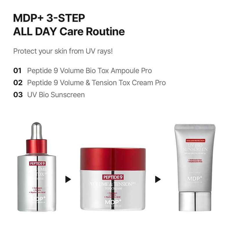 MDP+ Peptide 9 UV Bio Sunscreen - Korean SPF 50+ | Lightweight Hydrating Formula for Broad Spectrum Protection