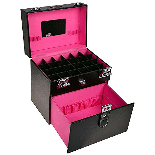 SHANY Color Matters - Makeup Travel Case Nail Accessories Organizer and Makeup Train Case - Makeup Storage Box - Black