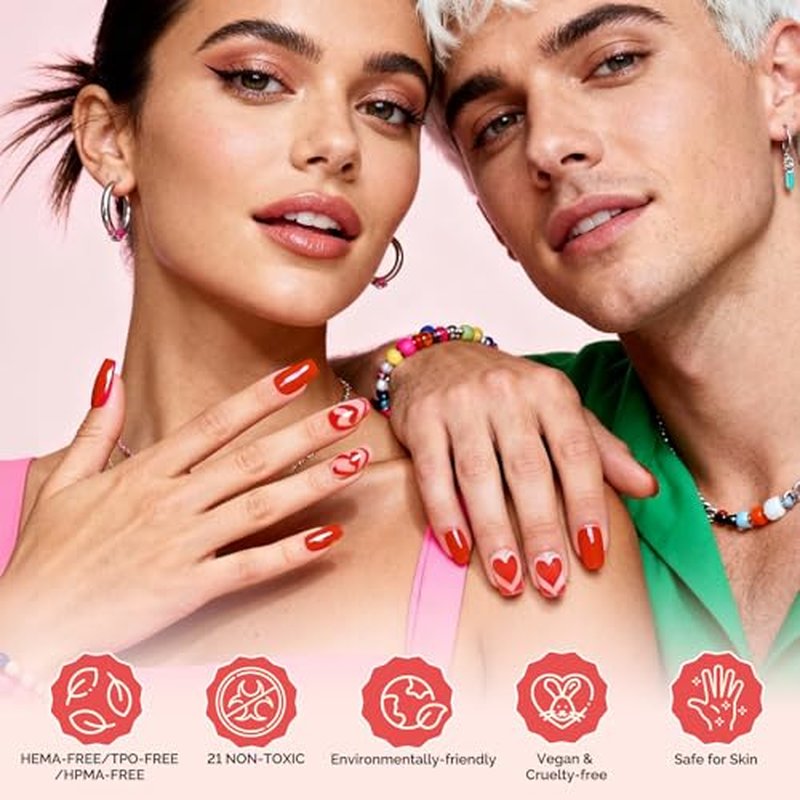 MelodySusie Sweet-Scent Plant-Based 6 Colors Gel Nail Polishes, Crimberry Spark, Unique 16.5ml Tilt-and-Stand Bottle for Easy Gel Access, TPO & HEMA Free, Gift Box with Mauve Plum Cherry Burgundy Red