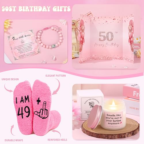 50th Birthday Gifts for Her Unique 50th Christmas Birthday Gifts Set for Women 50 Year Old Birthdays Christmas Gift for Women 50 and Fabulous Gift for 50th Womens