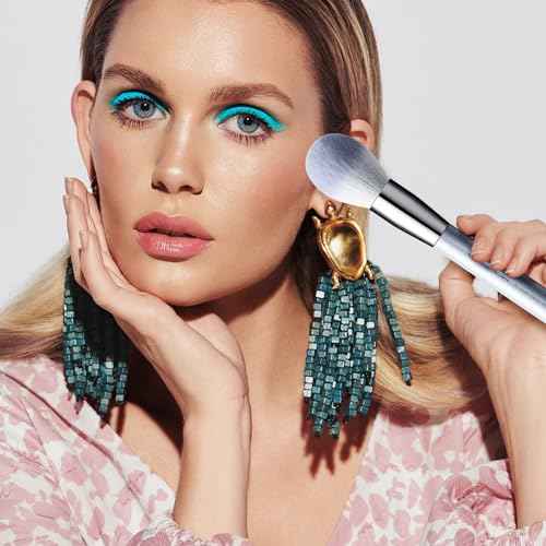 Makeup Brushes, EIGSHOW 15pcs Professional Makeup Brush Set With Case, Premium Synthetic for Foundation Contour Concealers Blush Eye Shadow (BABYBLUE)