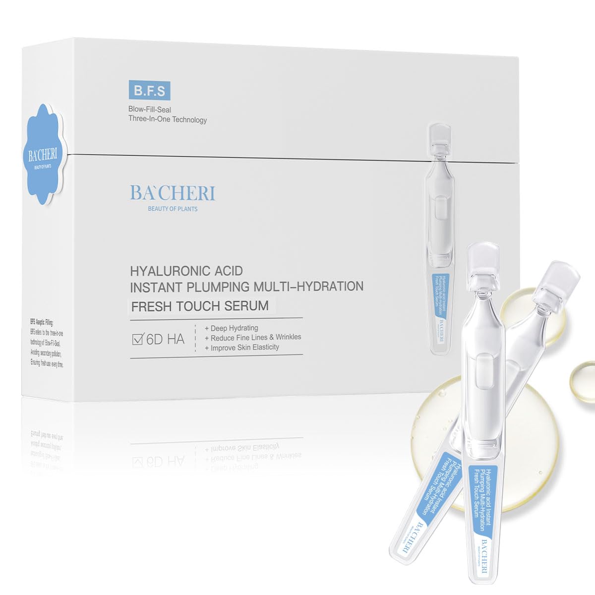 Hyaluronic Acid Serum - Deep Hydration & Moisture | 30 Ampoules, 1.8 ml Each, Lightweight & Nourishing