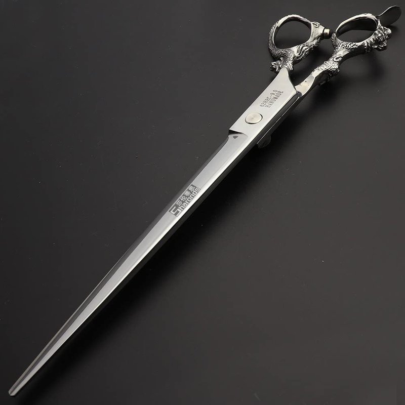 Professional Hairdressing Scissors 7/7.5/8 Inch Hairdressing Scissors Gold and Black Gold Dragon Scissors (9 Inch Flat Scissors)