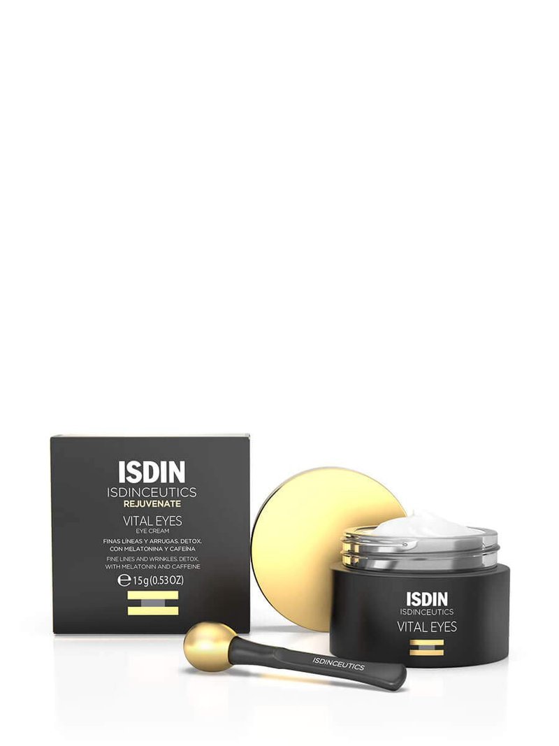 ISDIN Isdinceutics Vital Eyes - Night Eye Cream for Wrinkles Formulated with Melatonin, Cooling Applicator Included