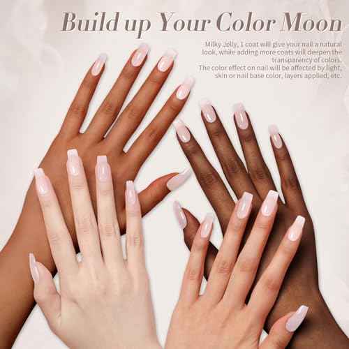 Born Pretty Milky White Gel Nail Polish Jelly White Sheer Translucent Neutral Gel Polish Hema-Free Soak Off Nail Art Gel 15ml, 0.54 Fl Oz