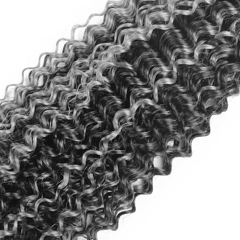 Jerry Curly Wave Bundles P1B/Grey Human Hair Bundles 10 12 14 Inch Human Hair 3 Bundles Unprocessed Brazilian Virgin Quick Weave Human Hair Extensions For Black Women
