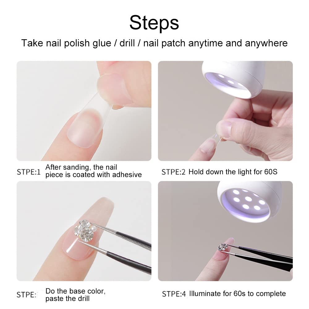 Bovmics 36W Rechargeable UV LED Nail Lamp, Gooseneck Light for Gel Nails Hands Free, Mini Portable Dryer With Brush Holder for Travel Home & Salon Manicure