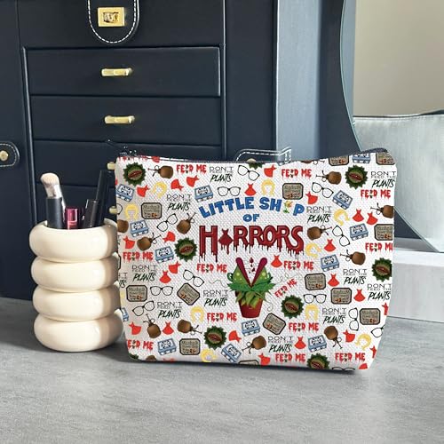 WCGXKO Horror Lover Gift Scary Movie Gift Little Shop Movie Makeup Bag Scary Lover Gift