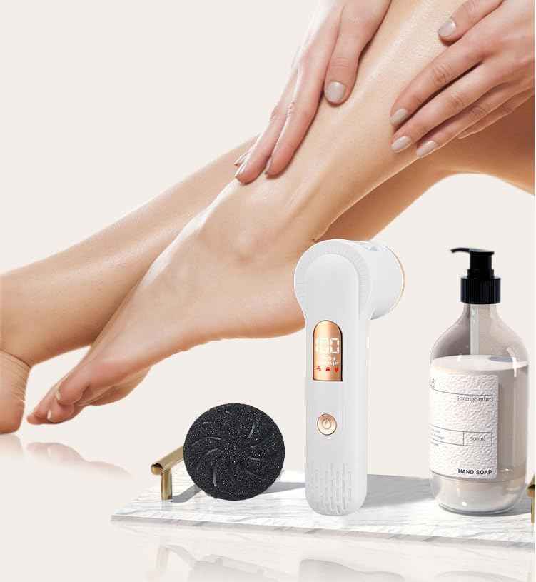 Rechargeable Electric Foot Callus Remover - Professional Pedicure Tool with LCD Display, Waterproof & 2-Speed for Smooth Feet