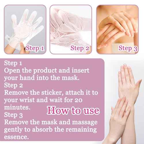 Hydrating Hand Masks, 6PCS Hand Mask Moisturizing Gloves for Men Women, Smooth Long Lasting Soft Exfoliating Hand Peeling Spa Mask Moisturizer Beauty Gift Set for Dry Cracked Rough Dull Hands£¨E)