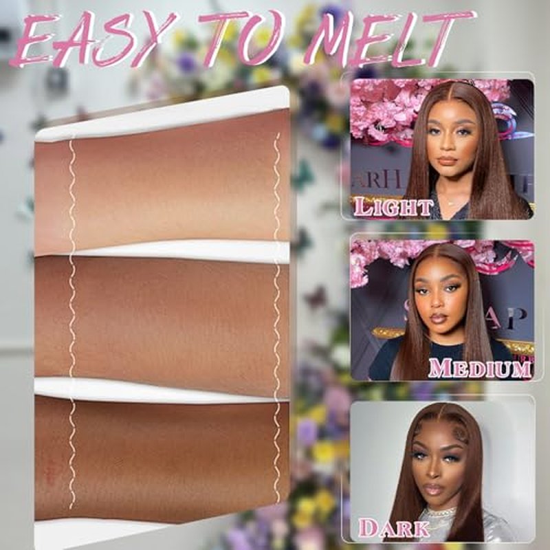 Brown Glueless Wigs Human Hair Pre Plucked Pre Cut 7x5 Chocolate Brown Lace Front Wig 200% Density Wear and Go Brown Wigs Human Hair 26 Inch for Women