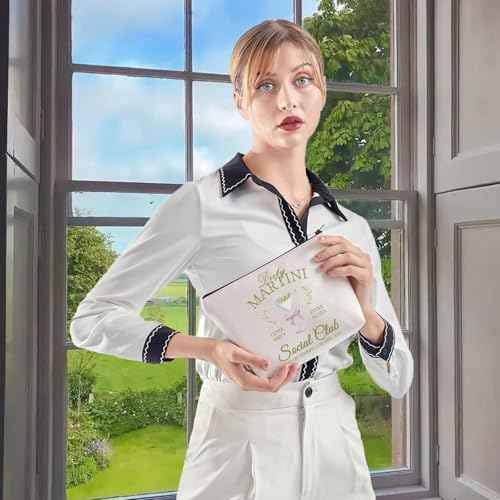 WCGXKO Hostess Bar Bag Novelty Makeup Bag Alcohol Gift Housewarming Gift Zipper Pouch Cosmetic Bag (Dirty MARTINI Bag)