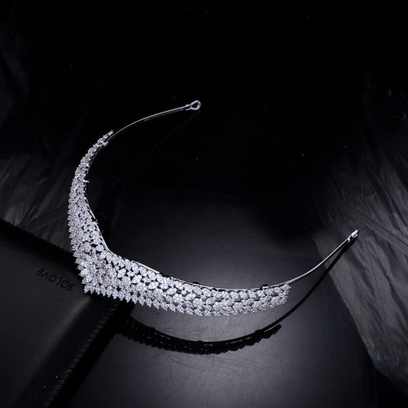 Cubic Zirconia Wedding Tiaras for Bride Small Sweet 16 Birthday Prom Queen Crown Pageant Headpieces Coronas Para 15 Anos Quinceaneras 2026 Silver Bridal Hair Accessories