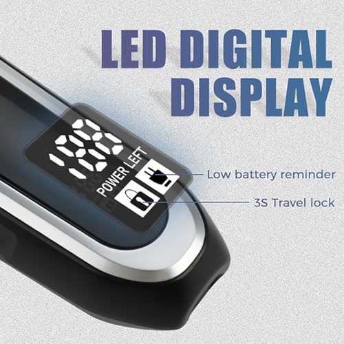 Electric Razor for Men, 2 Floating Blade LED Display Foil Face Shaver, Waterproof Wet & Dry Electric Razor for Smooth Skin with 60min Battery Runtime, USB-C Fast Rechargeable