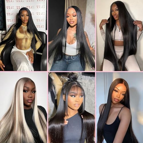 Beauty Queen 16A Human Hair Bundles Straight (16 16 16 Inch) 100% Unprocessed Brazilian Weave 3 Bundles Thick Straight Virgin Remy Human Hair Natural Color Hair Extensions