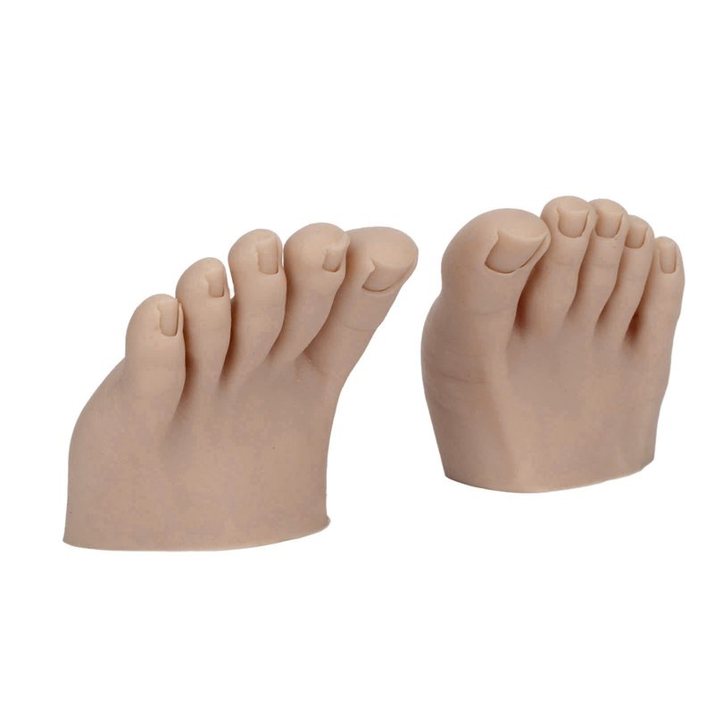 1 Pair Silicone Fake Foot Model for Nail Art and Practice - Realistic Half Foot Display for Beginners - Washable, Reusable Pedicure Tools