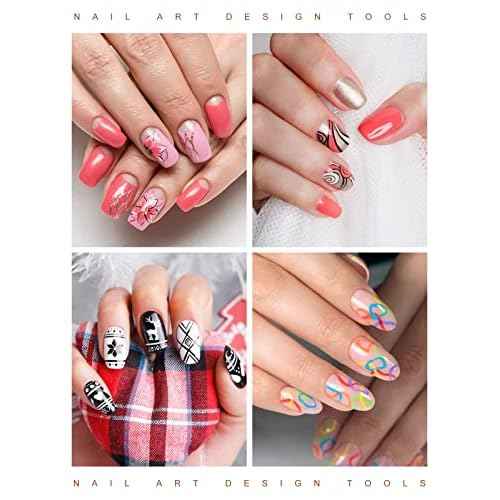 TOROKOM 3Pcs Nail Art Liner Brushes Thin Nail Art Brush Fine Nail Art Striping Brush for Nails Gel Polish Painting Design Brushes Pen Set for Striping, Detail Pattern