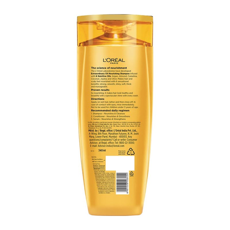 L'Oreal Paris Hex 6 Oil Shampoo - Nourishing Hair Care, 360ml | Revitalize Dry Hair
