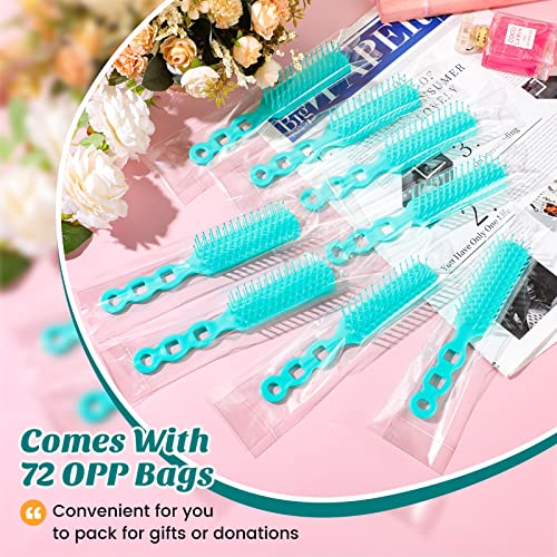 72 Pcs Hair Brushes in Bulk for Homeless, Hair Brush Bulk Nylon Bristles Brush Vent Hair Brush for Curly Wavy Hair Blow Drying Separating Styling Detangling Suitable for Travel Shelter Hotel