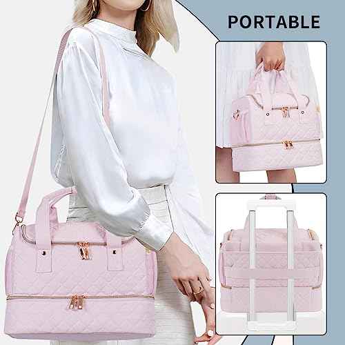 Nail Polish Organizer Case,Nail Storage Organizer Holds Nail Lamp & 50 Bottles Nail Polish,Travel Nail Tech Case,Nail Kit Organizer Bag Fits Nail Supplies & Manicure Tools,Pink (Patented)