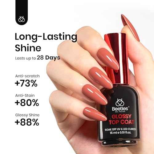 Beetles Gel Top Coat - Extra Glossy Top Coat Gel Polish 15ml, Shine Finish and Long Lasting, Soak Off UV & Nail Lamp DIY Manicure Gift for Women
