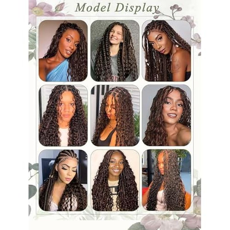 Chocolate Brown Human Braiding Hair 18 Inch 100 g 4 Bundles Deep Wave Bulk Human Hair for Braiding 10A Curly Human Hair Extensions for Boho Braids Wet and Wavy Color 4